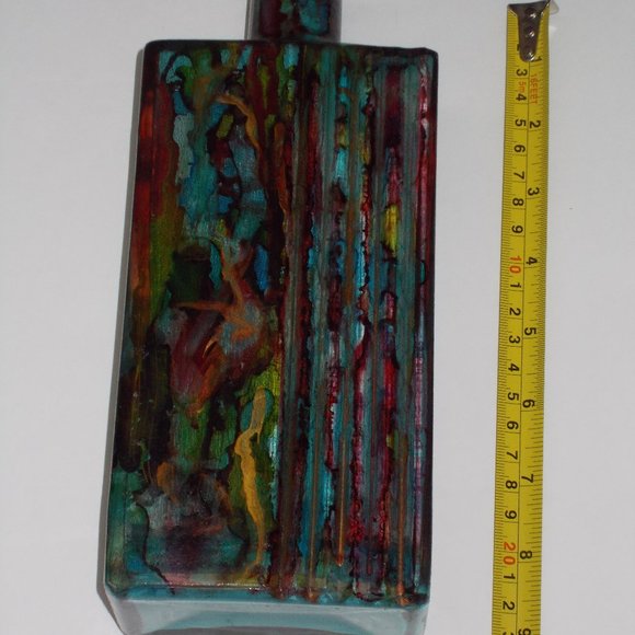 Beautiful glass decanter hand painted with alchol ink - Picture 8 of 10